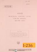 Ikegai AX40, NC Lathe Tooling Manual